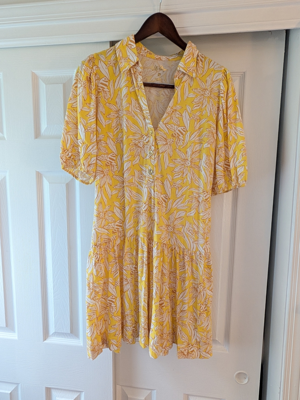 Lilly Pulitzer Bingley Yellow & White Floral Mini Dress - Hideaway Honycomb